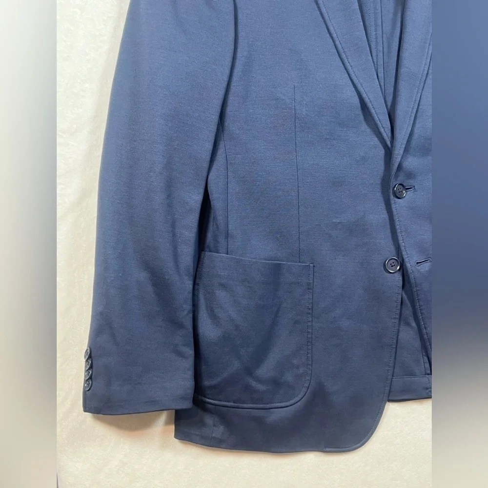 John Varvatos 44R Navy Unstructured Soft Cotton Blend Casual Sport Coat Blazer